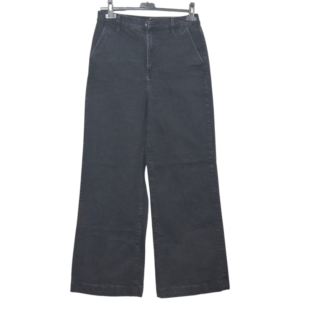 ANN TAYLOR High Rise Black Wide Leg Denim Pants Womens Size US 8